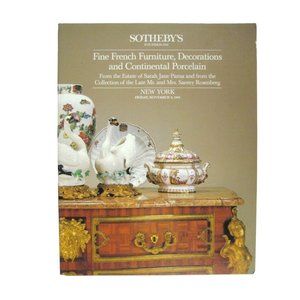Sothebys Catalog 1985 Fine French Furniture Porcelain Pansa 5388 Rosenberg